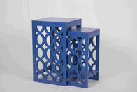 ब्लू आधुनिक नेस्टिंग टेबल्स, एर्गोनोमिक लकड़ी की बेडसाइड टेबल 58 सेमी ऊंचाई