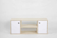 सफेद ओक एल आकार आधुनिक लकड़ी फर्नीचर मंत्रिमंडल दराज और 2 अलमारियों के साथ सेट करें